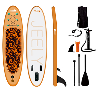 热销销售PVC双层10'6 Sup冲浪板木颗粒样式桨板