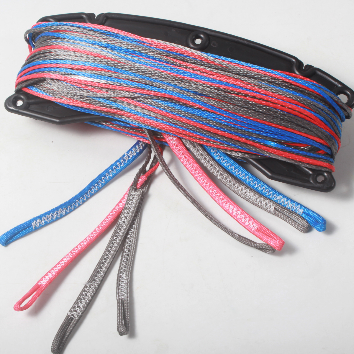 uhmwpe 纤维 4 线（1 红色 400 公斤，1 蓝色 400 公斤，2 灰色 400 公斤）x 25m 风筝冲浪线套装末端环
